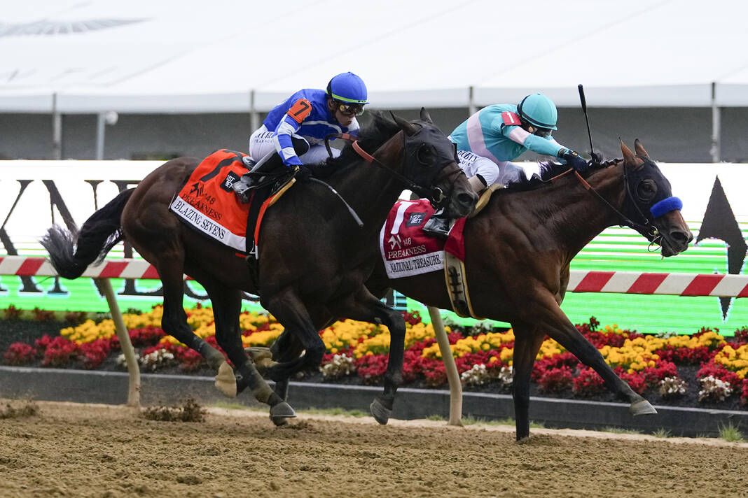 Trainer Baffert’s National Treasure wins Preakness