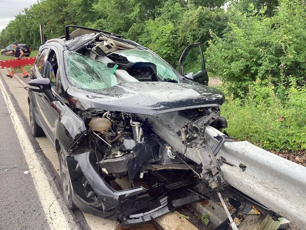 Connecticut driver 'miraculously' survives after guardrail impales vehicle  during crash